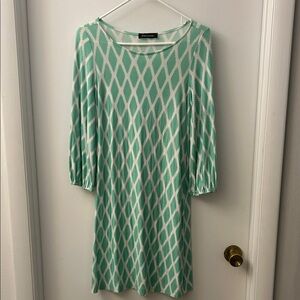 Hourglass Lilly Mint Diamond Long Sleeve Dress Medium.
